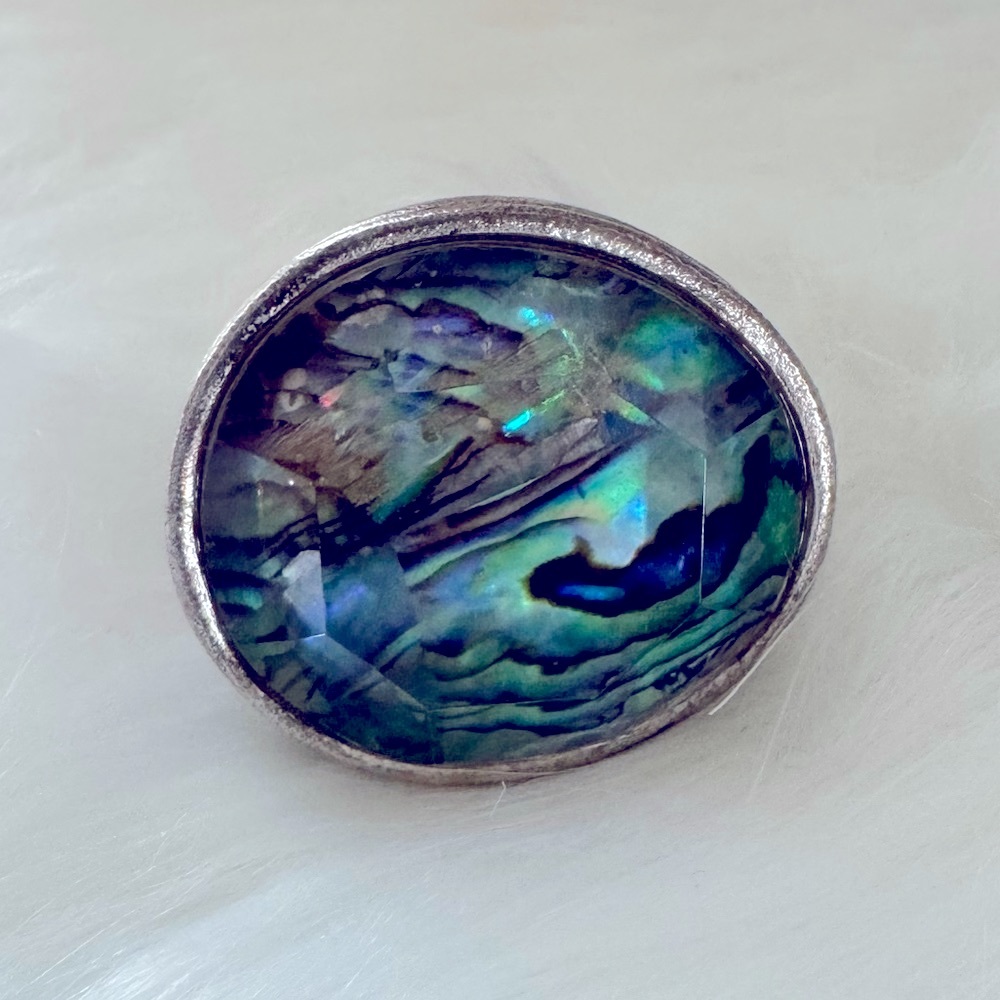 Silpada abalone sterling silver ring